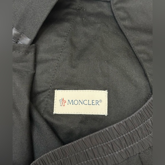 MONCLER Black Straight Leg Canvas Trousers - Picture 8 of 9